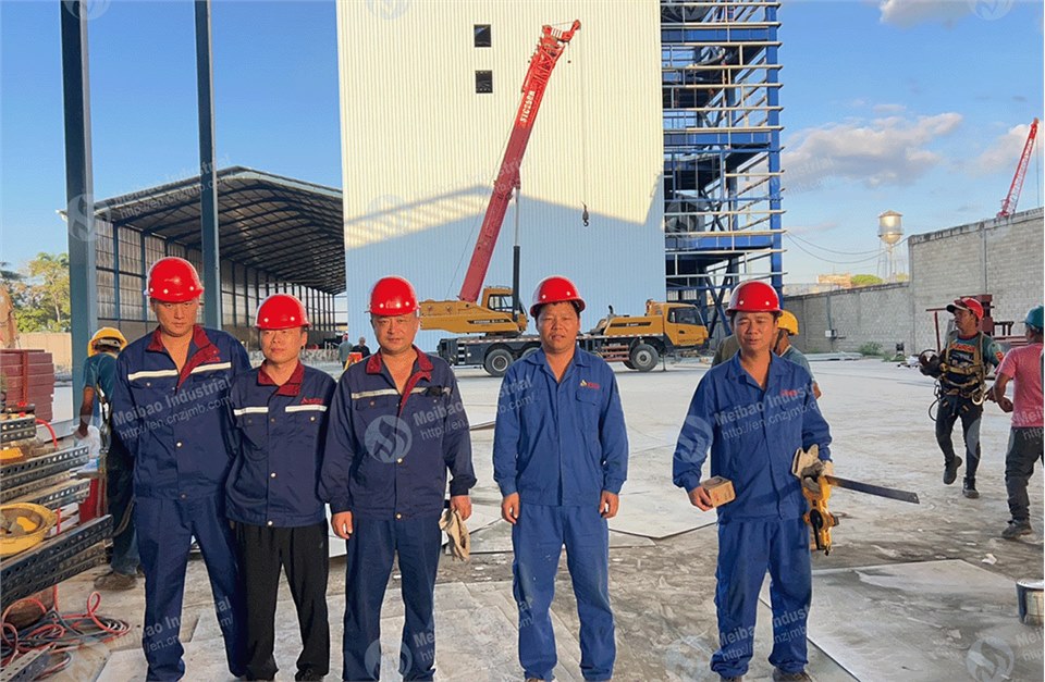 洗衣粉生产线开始设备安装